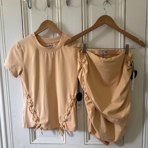 Elegant Cream Midi Skirt